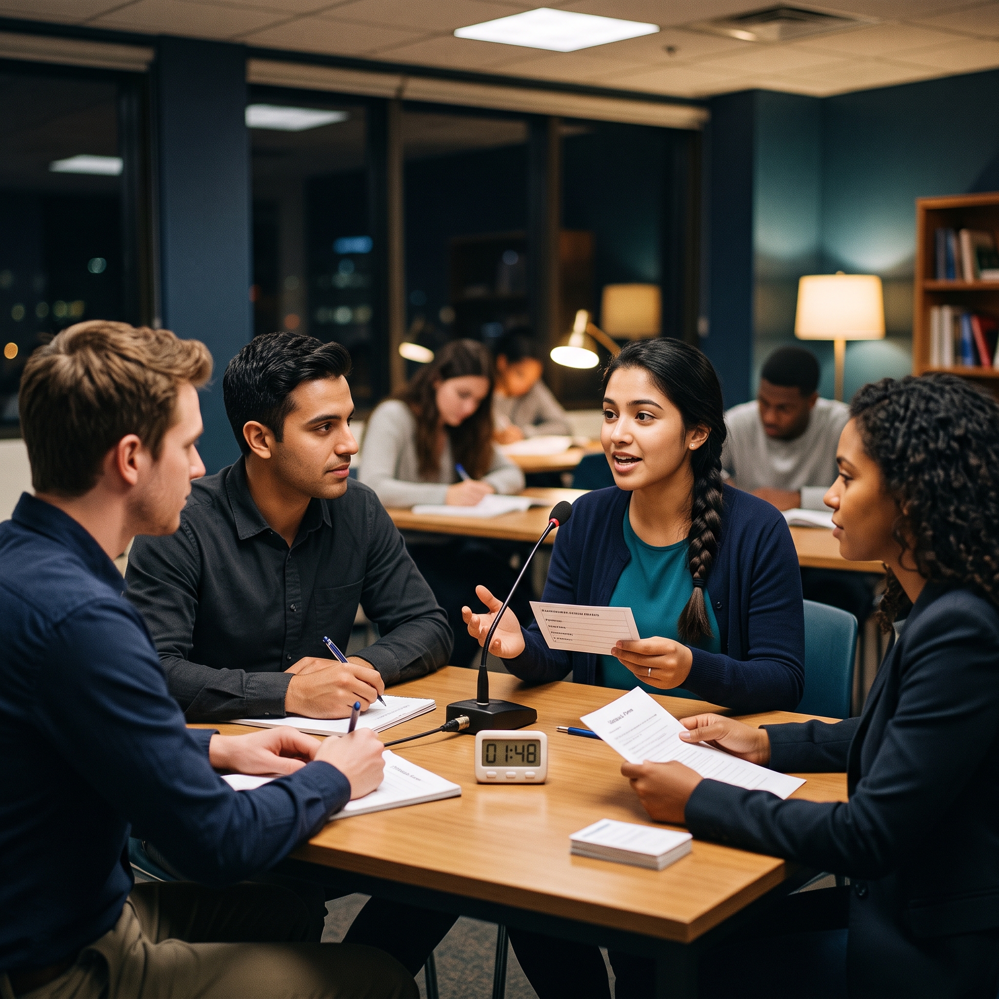 Student preparing confidently for IELTS Speaking